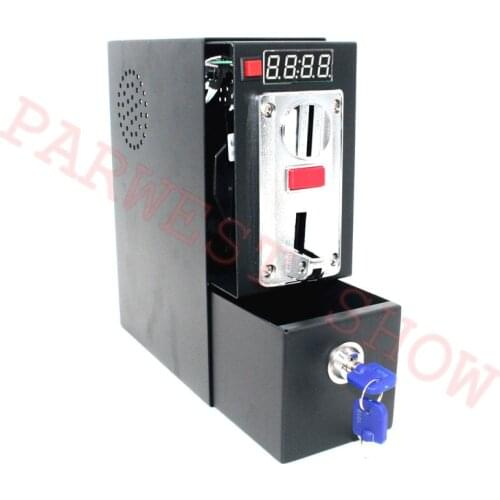 DG600F Coin Operated Timer Control Box Multi Coin Acceptor Power Supply with Push Button for Washing Machine/Message Chair