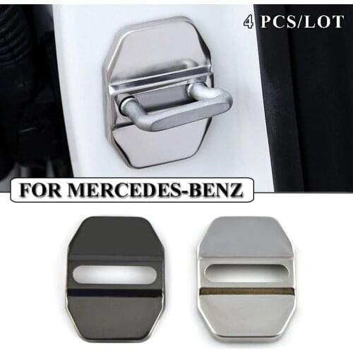 Ceyes Car Styling Stainless Steel Car Door Lock Cover Case For Mercedes Benz W211 AMG W204 W210 W203 Cla Accessories Car-Styling