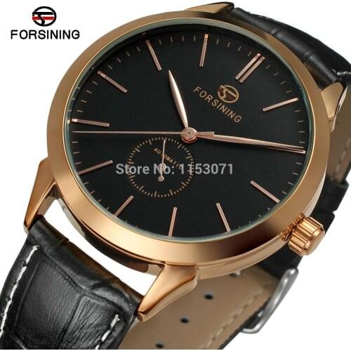 Forsining relogios FSG8083M3R2 Automatic Mens luxury import watch with black dial&leather free shipping with gift box