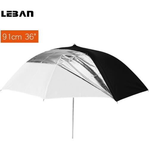 36" 91cm double-deck umbrella Photo Studio Flash Light Grained double-deck Umbrella