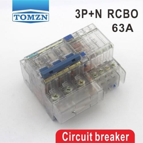 DZ47LE 3P+N 63A 400V~ 50HZ/60HZ Residual current Circuit breaker with over current and Leakage protection RCBO