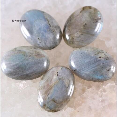 18x25MM CAB Cabochon 5Pcs/Lot Oval Natural Stone Bead For Making Necklace Bracelet Earrings Gray Labradorite K583