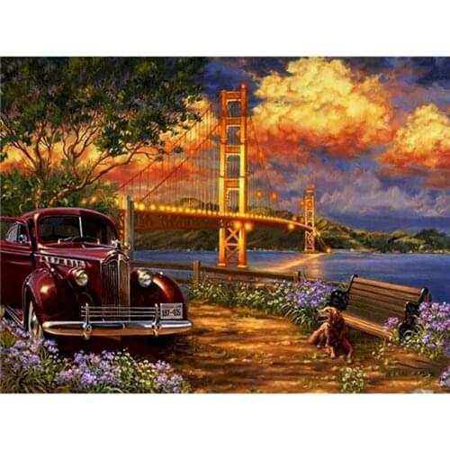GATYZTORY Frame City Sunset Diy Painting By Numbers Landscape Paint By Number Handpainted Wall Decor Frame Artwork Gift