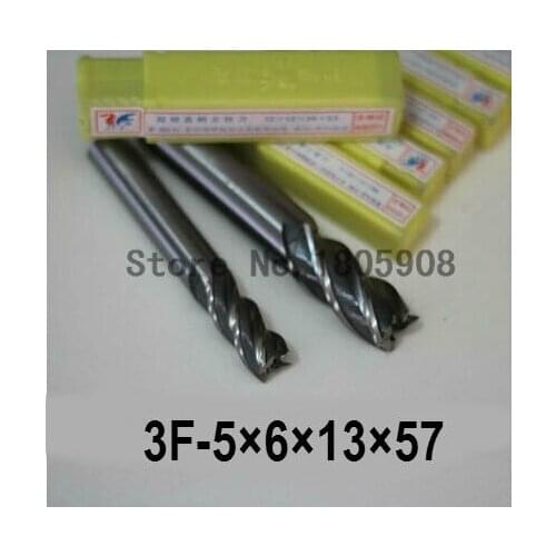 High Quality 10pcs End Mill 5.0mm Three 3 Flute HSS & Aluminium End Mill Cutter CNC Bit, Milling tools,5.0*6*13*57