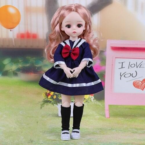 Bjd Princess Doll 13 Joints Movable Fashion 30cm Doll Clothes Pants Dress Suit 3D Eyes 6 Points Girl Dress Up Toy Christmas Gift