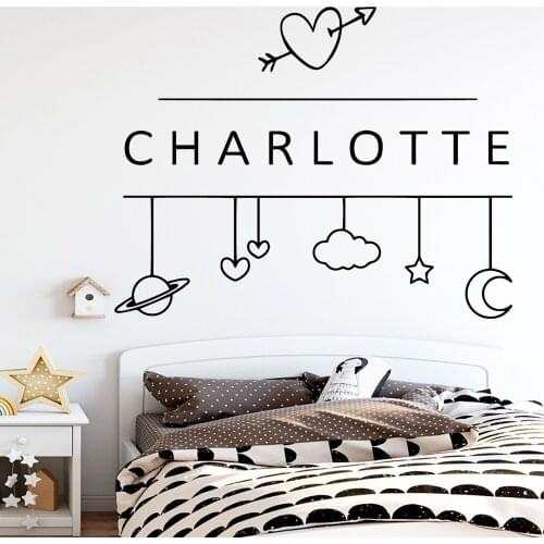 Hot Custom Baby Name Wall Stickers Fashion Wall Sticker For Living Room Vinyl Decal Creative Stickers