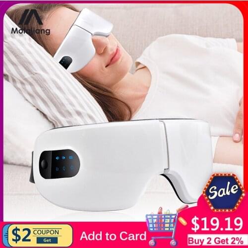 3D Electric Heating Eye Massager Wireless Eye Massager Rechargeable Eye Fatigue Stress Relief Dark Circle Removal Eye Care