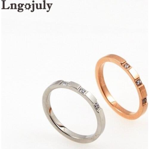 Fashion Titanium Steel Rings Wedding Ring Jewelry Engagement Wedding Rosegold Color Titanium Ring For Women Jewelry GIfts
