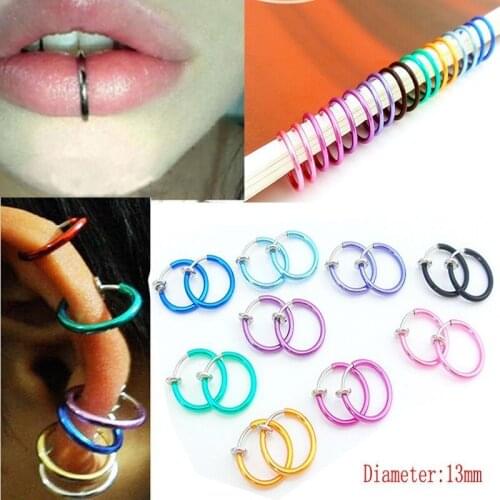 Fashion 12 Colors Stealth Clip Earrings Hole Clip Brincos Ear Cuff Nose Navel Clips Ear For Women&Men Bijoux Decoration