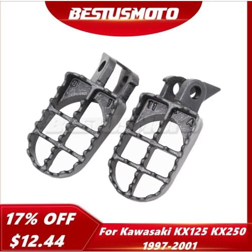 Dirt Bike Motocross Cast Iron Footrests Foot Pegs For Kawasaki KX 125 250 KX125 KX250 1997-2001 1998 1999 2000