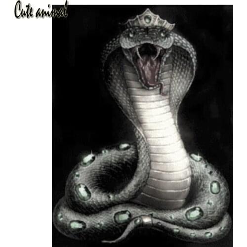 5D DIY Diamond Painting Eye King Snake Cross Stitch Kit Needlework Diamond Embroidery Ferocious Cobra Snake Full Drill Square