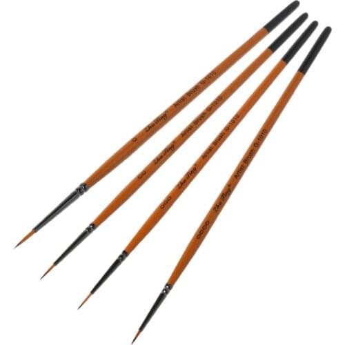 New 10pcs/set Fine Hand Detail Painted Thin Hook Line Pen Drawing Point Tip Nylon Brush Acrylic Painting Craft Art Supplies