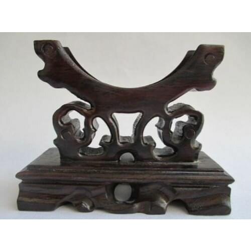 Chinese Wood Carved Black Cherry Wood Bracelet Stand Holder Exquisite Gift
