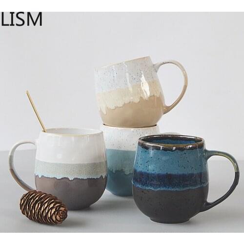 Luxury Ceramic Cofeee Mug with Lid Spoon Creative Couple Large Cute Cup Office Japanese Cute Coffee Cup Travel Tazas Para Cafe