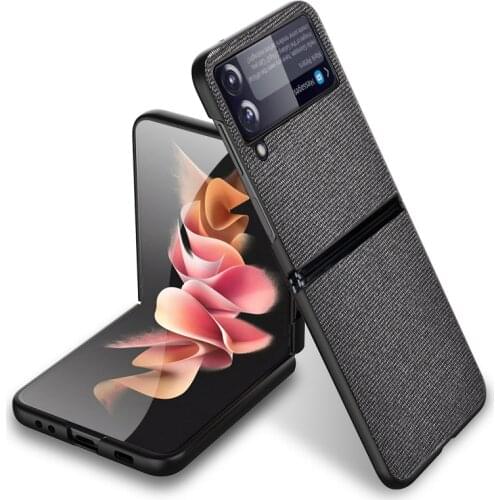 Anti-Fingerprint Fabric Thin Case for Samsung Z Flip3 5G Flip Shockproof Anti-Dust Phone Cover Funda Coque