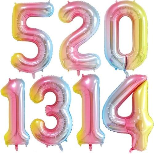 16/32inch number balloon 1 2 3 4 5 Number Digit Helium foil Ballons Child Adult Birthday Wedding Decor Party Supplies