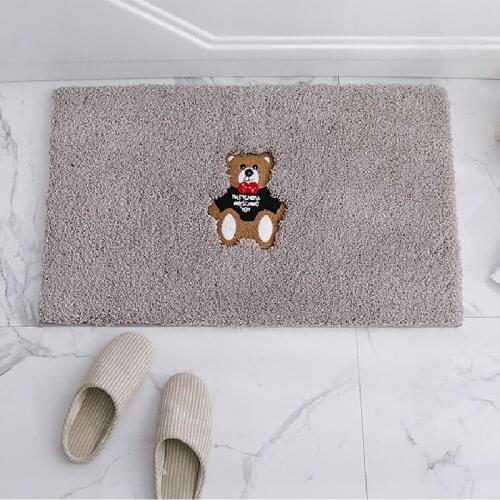 Entrance Door Absorbent Mat Anti-slip Door Mat Door Entrance Mat Bear Bath Rug Bathroom Non-Slip Mat Toilet Door Mat