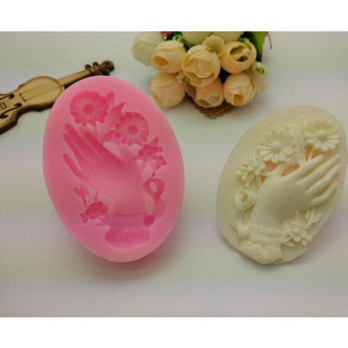 Liquid Silicone Mold Holding Flowers DIY Fondant Cake Mold Handmade Soap Mold Soap Making Silicone Soap Mold