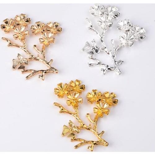 10 Pcs 47*54mm Vintage Alloy Tree Branch Wedding Hair Accessories Bridal DIY Handmade Jewelry Making Accessories