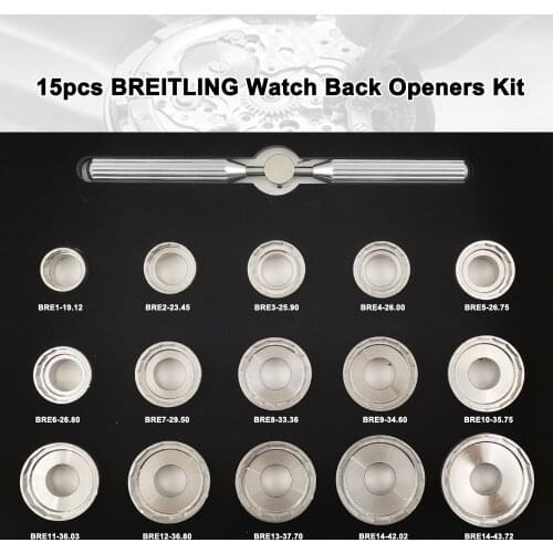 15PCS Watch Back Opener Dies Kit Wrench Type Professional Watch Repair Tools Watch Case Cover Opene Close Tools For Watchmakers