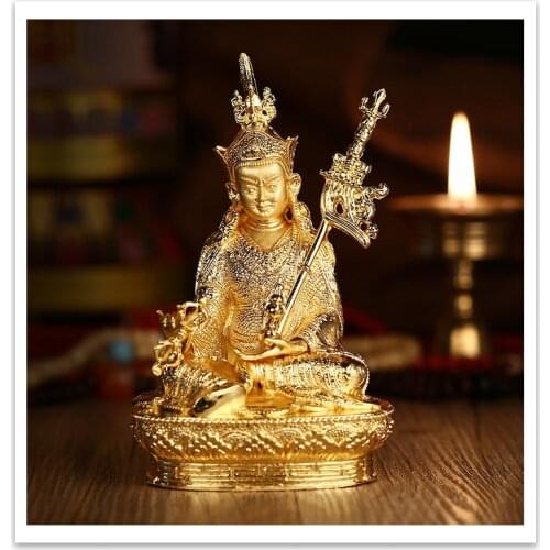 15CM tall # Greco-Buddhist HOME OFFICE Talisman efficacious family Protection # Nepal, Tibet, India Padmasambhava Buddha statue