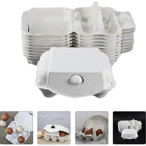 20pcs Paper Pulp Egg Storage Trays Containers 6-Grids Egg Storage Cases Boxes Egg Cartons For Home Kitchen Refrigerator