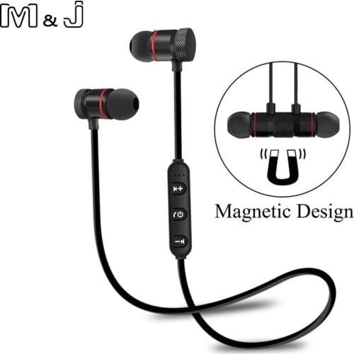 5.0 Bluetooth Earphone Sports Neckband Magnetic Wireless Headphone Stereo Earbuds Music Metal With Mic For All Phones