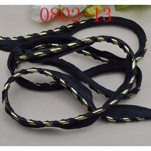 5Meter Black Gold Ombre Braided Piping Lip Cord Trim|Pillow Cushion Trim Upholstery Edging Trim DIY Sewing Home Textile Supplies