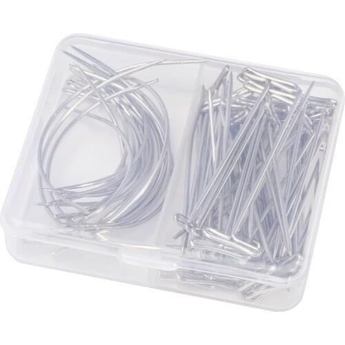 70pcs 3Size C Type and Tpins for Wig on Foam Head Style T Pin Needle Canvas Mannequin Head Type Sewing Hair Salon with Box