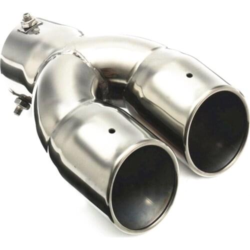 76mm 3" Dual Chrome Car Exhaust Pipe Muffler Tip Tail Stainless Universal Gain More Horsepower Noticeable Tone