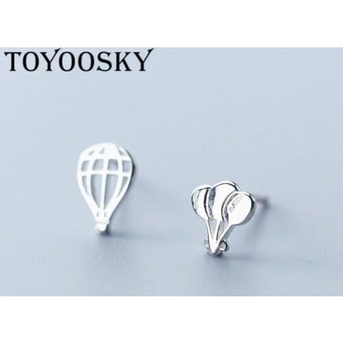 925 Sterling Sliver Mini Size Circular Badminton Racket Shape Asymmetric Stud Earrings Anti Allergic Jewelry
