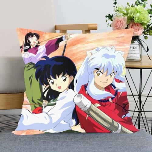 Anime Cushion Cover Inuyasha Pillow Cover Polyester for Home Chair Outer Space Decorative Pillows 45*45cm