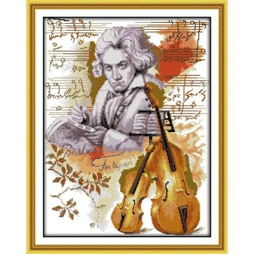 Beethoven Music classroom decor counted patterns print on canvas cross stitch kit chinese embroidery needlework set diy handmade