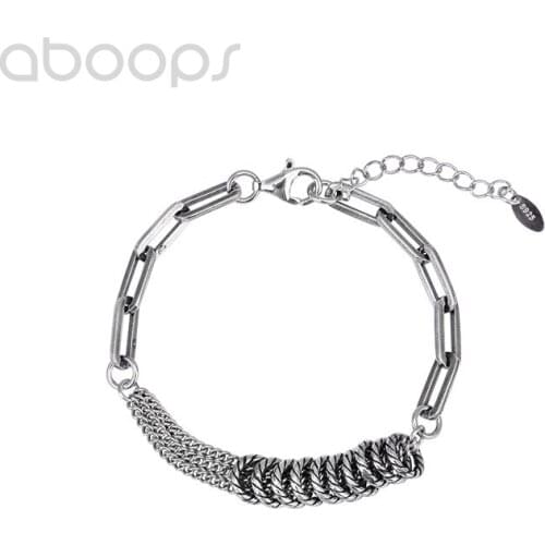 Vintage 925 Sterling Silver Link Chain Bracelet with Beads for Women Girls,16cm+3cm,Free Shipping