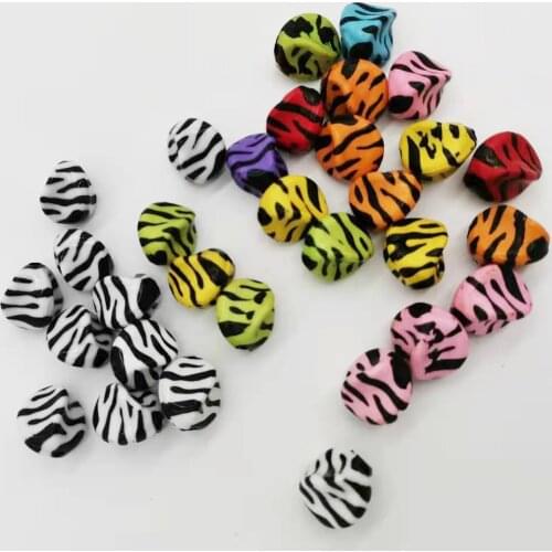 Fashion Zebra pattern DIY Beads Irregular Shape Resin Mixed Colors Zebra Striped/Dapple Loose Beads 20pcs ab1031
