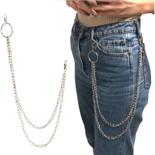 Metal pants chain waist chain punk rock versatile jeans decorative pendant key chain pants accessories