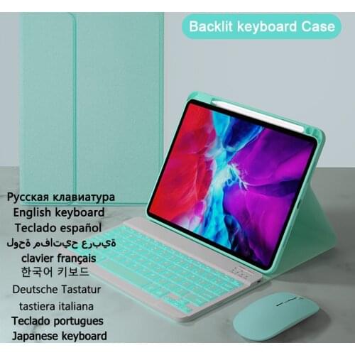 Cover Funda for Huawei MatePad Pro 2021 Backlit Keyboard Case for MatePad Pro 12.6'' WGR-W09/W19 Spanish Russian Slim Keyboard