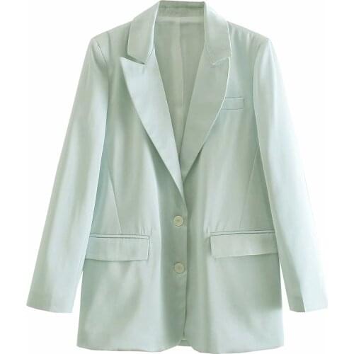 DOUJILI 2021 High Quality Fashion Office Ladies Suit Pure Color Spring Autumn Pocket Coat Blazers For Women