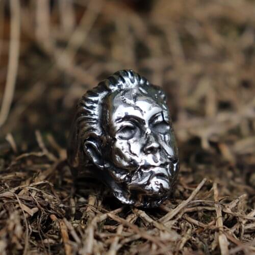 Friday the 13th Jason Biker Ring Rings Stainless Steel Mens Womens Horror Movie Character Rock Punk Skull Jewelry