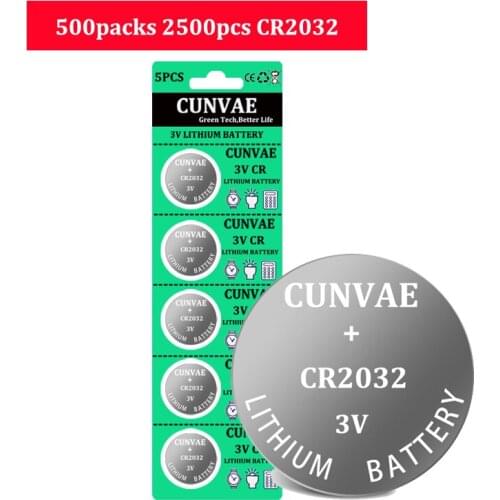 2500pcs CR2032 CR 2032 3V BR2032 DL2032 Lithium Battery For Watch computer Remote Control Calculator button cell coin battery