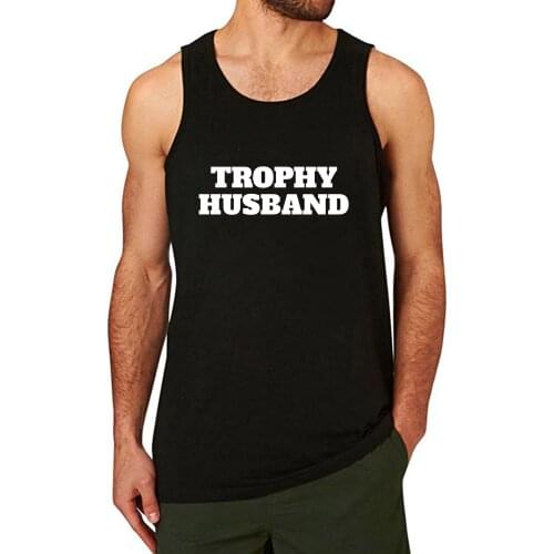 Lyprerazy Mens Trophy Husband Workout Gym Funny Printed Tank Top