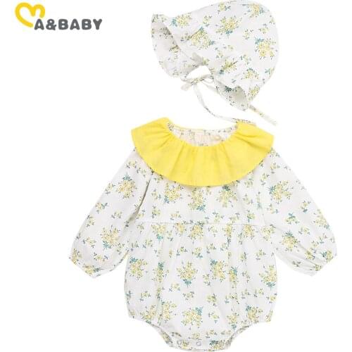 Ma&Baby 0-24M Spring Autumn Newborn Infant Baby Girls Rompers Long Sleeve Floral Jumpsuit Playsuit Cute Flower Clothes Costumes