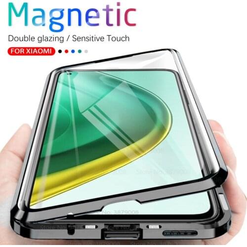 360° Magnetic Flip Case For Xiaomi Redmi Note 10 Pro Note10 4G 10Pro 10s Double-Sided Meta Edge Glass Adsorption Bumper Cover