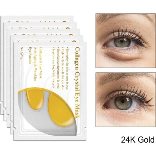 5 Pairs LANBENA 24K Gold Collagen Eye Mask Eye Patches Dark Circle Puffiness Eye Bag Anti-Aging Wrinkle Firming Skin Care