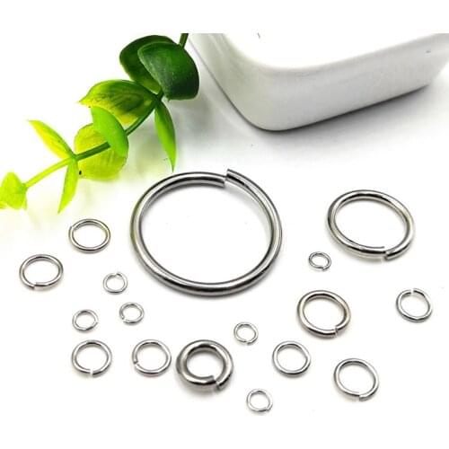 Mibrow 100pcs/lot Stainless Steel Open Jump Rings 5/6/7/8/10mm Split Rings Connectors for DIY Jewelry Making Findings