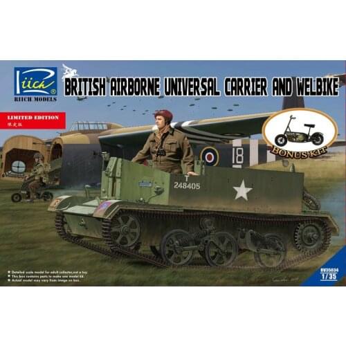 Riich Models RV35034 1/35 British Airborne Universal Carrier Mk.III & Welbike - Scale Model Kit