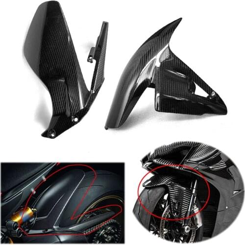 Carbon Fiber Motorcycle Front Fender and Rear Hugger Splash Mud Dust Guard Mudguard for Ducati Panigale V4 V4S 2018-2020
