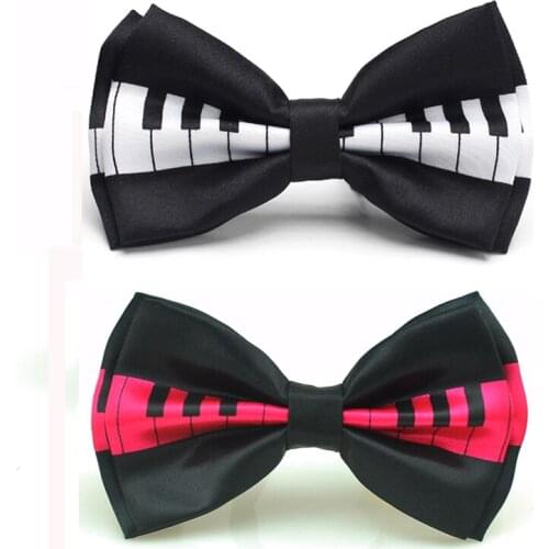 Mens Bow tie Piano Key board Printed Tie Tuxedo Formal Dress Bowtie Party Wedding Cravat Gift Ties For Men Butterfly Knot Design