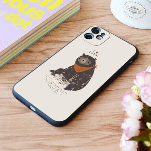For iPhone Sushi Stack Print Soft Matt Apple iPhone Case 6 7 8 11 12 Plus Pro X XR XS MAX SE