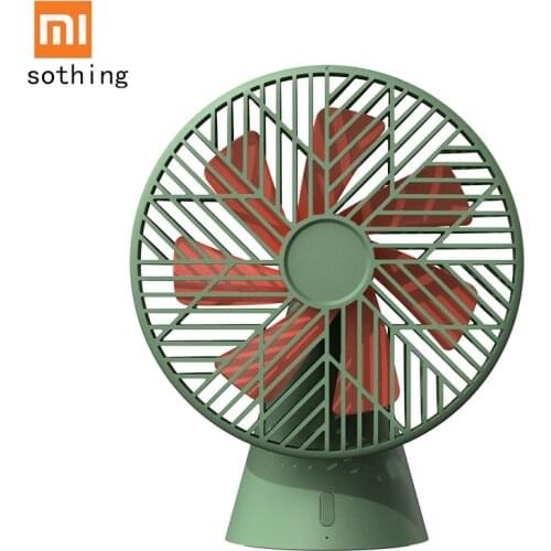 Sothing USB Desk Fan 3 Speed 4000mAh Rechargeable Cooling Fan Quiet Strong Wind Portable Mini Fan for Office Household Traveling